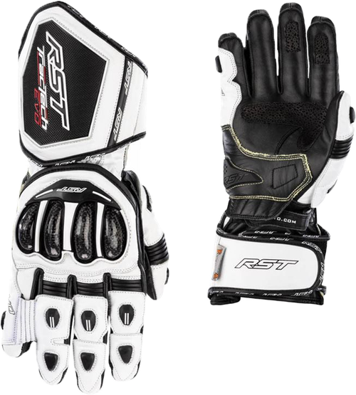 RST TracTech Evo 4 CE Motorcycle Gloves White/White/Black XS