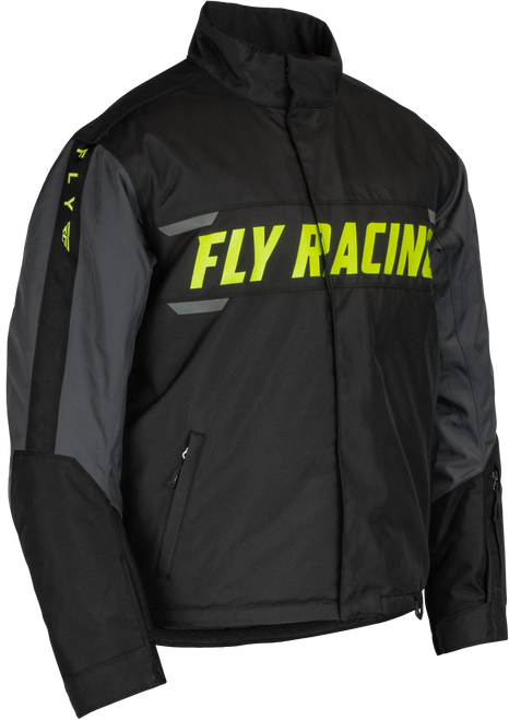 Fly Racing Outpost Jacket Black/Grey/Hi Vis Medium - Weatherproof Motorcycle Outerwear