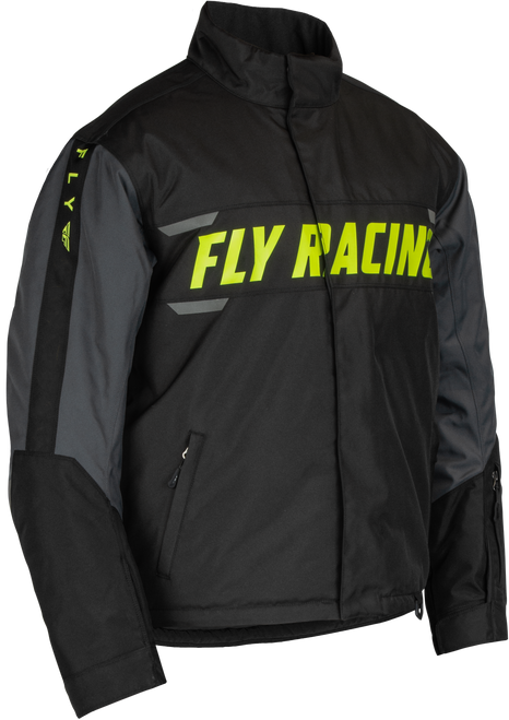 Fly Racing Outpost Jacket Black/Grey/Hi Vis 3X - Weatherproof Motorcycle Outerwear