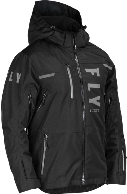 Fly Racing Carbon Jacket Black Large – Waterproof, Breathable Snowboarding Jacket with Hydraguard Pro Technology