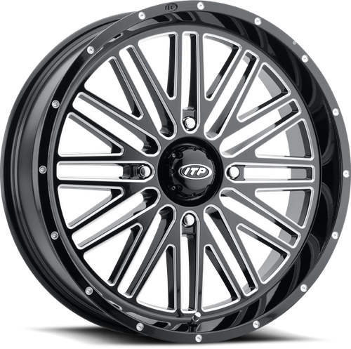 ITP Momentum Wheel Black/Machined 20x6.5 with 4/156 Bolt Pattern - Part Number 20MT113BX