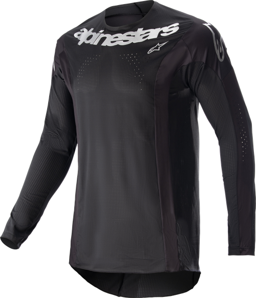 Alpinestars Techstar Arch Jersey Black/Silver Large - Lightweight Performance MX Jersey