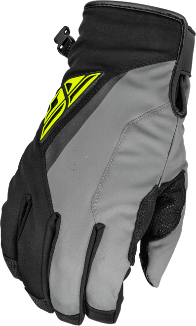 Fly Racing Title Long Gloves Black/Grey/Hi Vis 3X with Hydraguard Weatherproof Technology