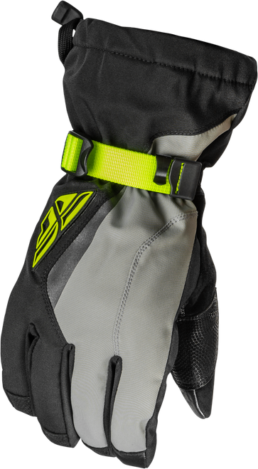 Fly Racing Title Gauntlet Gloves Black/Grey/Hi Vis 3X - Weatherproof and High-Visibility Motorcycle Gloves