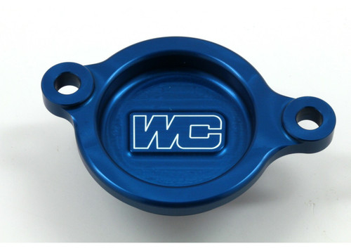 WORKS Oil Filter Cover Blue Hon - Part Number 27-001