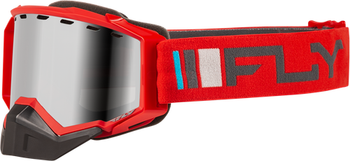 Fly Racing Zone Snow Goggle Red/Charcoal with Silver Mirror and Smoke Lens