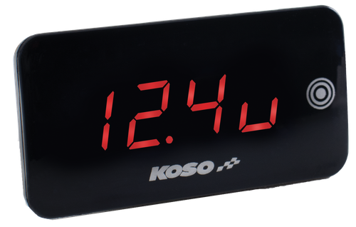 KOSO Super Slim Touch Screen Volt and Temperature Gauge with Red Display - Part BA068041