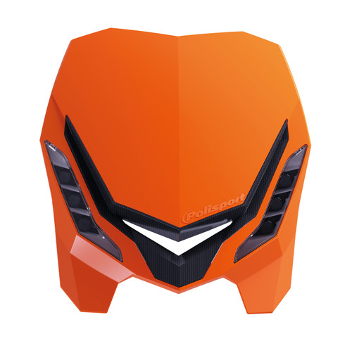 POLISPORT E Blaze Headlight Orange/Black - Slim Design with 100% LED Illumination