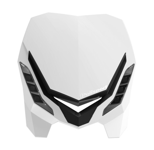 POLISPORT E Blaze Headlight White/Black with LED Illumination and Mounting Kit