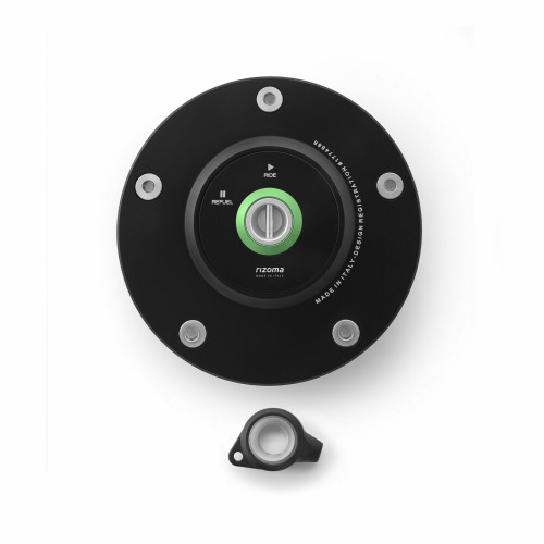 RIZOMA TF011B Gas Cap Locking - Black/Green for Kawasaki