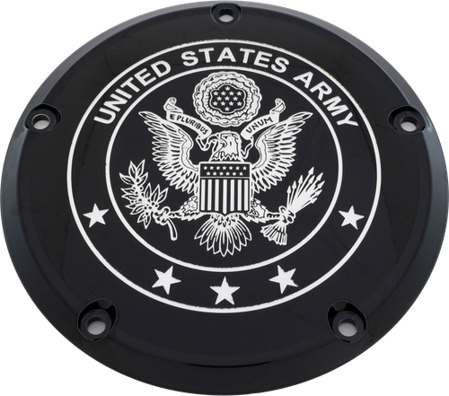 Custom Engraving LTD 6 M8 Softail Derby Cover Army Black - OEM Style CNC Machined Aluminum