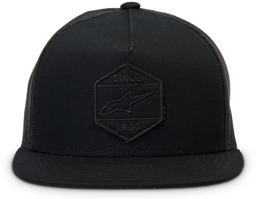 Alpinestars Bolt Trucker Hat Black/Black - Structured Mesh Cap with Embroidered Logo