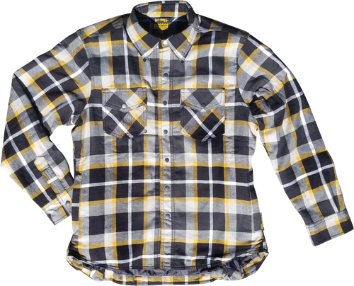 ScorpionEXO Covert Women's Flannel Shirt with Kevlar Lining - White and Yellow, XS