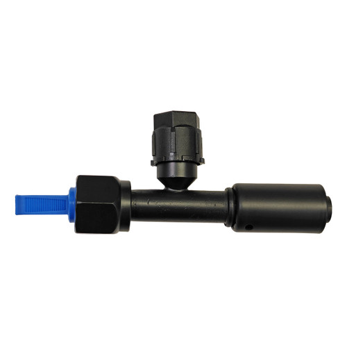 Beadlock O-Ring Black Fitting with 134a Service Port NO 8 Reduced Barrier Hose Fitting - Straight with Port
