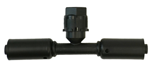 Beadlock O-Ring Black Fitting with 134a Service Port NO 6 Reduced Barrier Hose Fitting - In-Line with Service Port