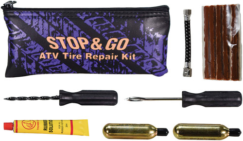 STOP & GO ATV Tire Repair Kit with CO2 Inflation and Accessories