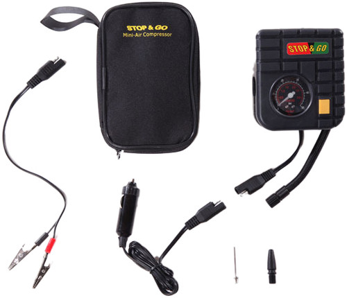 STOP & GO RCP Mini Air Compressor with Built-In LED Light and Gauge