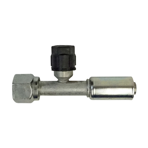 Beadlock O-Ring Fitting with 134a Service Port NO 8 Reduced Barrier Hose Fitting - Straight with Port