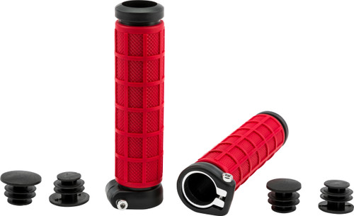 Fire Power Part 1120733 Grip Lock Grips Red/Black for 7/8 inch Handlebars