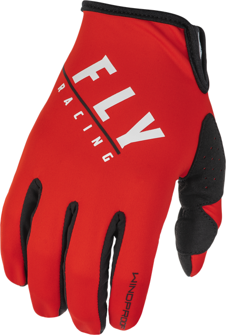 Fly Racing Windproof Gloves Size 12 - Black and Red