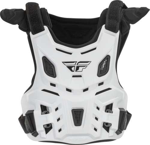 Fly Racing Youth Revel Roost Guard Race White with BioFoam Chassis and CE Impact Protection