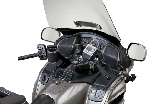KRUZER KADDY Perch Mount Holder Leather Black/Chrome for Can-Am Spyder