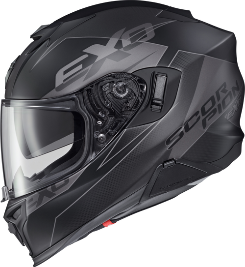 air fit motorcycle helmet ScorpionEXO Exo T520 Helmet Factor Phantom Medium - DOT & ECE Certified Motorcycle  Helmet with AirFit® Inflation System and SpeedView® Sun Visor