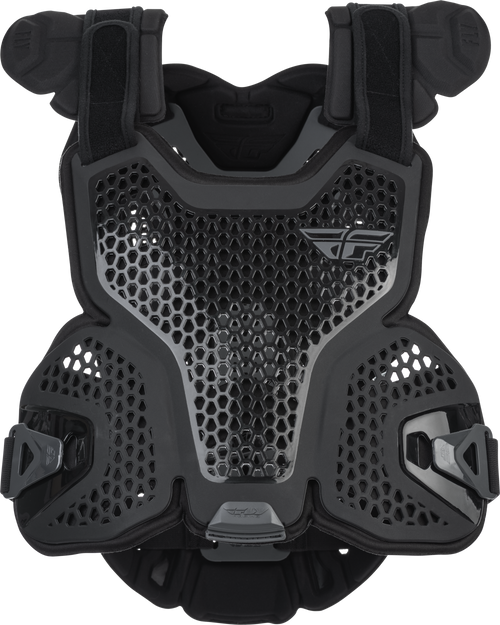 Fly Racing CE Revel Lite Roost Guard Black Sm/Md – Lightweight and Comfortable Motorcycle Chest Protector
