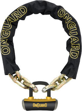 OnGuard Beast 8016L 6 ft Heavy-Duty Titanium Reinforced Chain with Boxer U-Lock