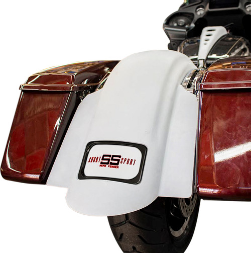 Bagger Nation Swoop Short Sport Rear Fender with Black Plate Frame for Touring Models