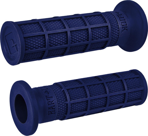 ODI Hart Luck Full Waffle Dark Blue Motorcycle Handlebar Grips with V-Twin Compatibility