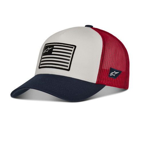 Alpinestars Flag Snapback Hat White/Navy/Red One Size - Stylish and Comfortable Headwear