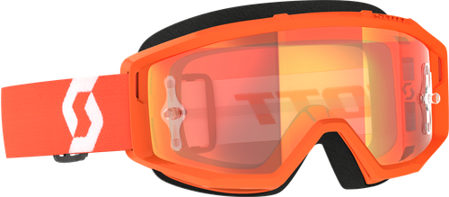 SCOTT Primal Goggle Orange/White with Chrome Works Lenses – Medium Fit