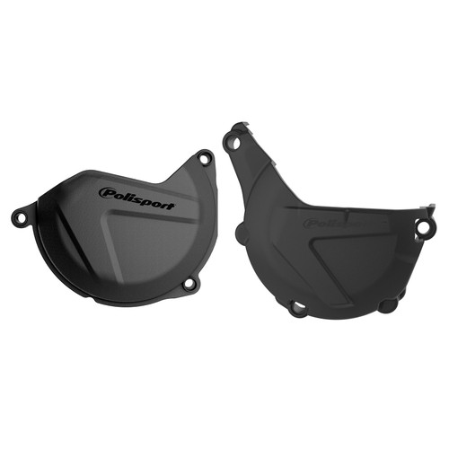 POLISPORT Kit Clutch and Ignition Covers for KTM/Husqvarna - Black, Part #90988