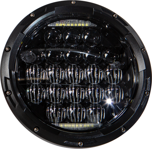HardDrive 7-Inch 90W LED Headlight with Daytime Running Lights for Motorcycles
