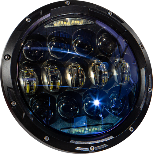 HardDrive 7-Inch LED Headlight 130W with Daytime Running Lights - Black
