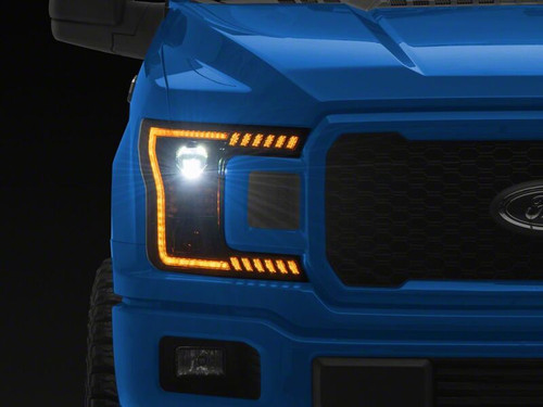 Raxiom 18-20 Ford F-150 LED Halo Surround Headlights with Amber DRL- Black Housing- Clear Lens - T583568 Photo - Primary