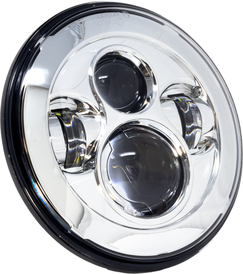 LETRIC Lighting Co 7-Inch LED Headlight for Indian Motorcycles, Chrome Finish LLC-ILH-7C