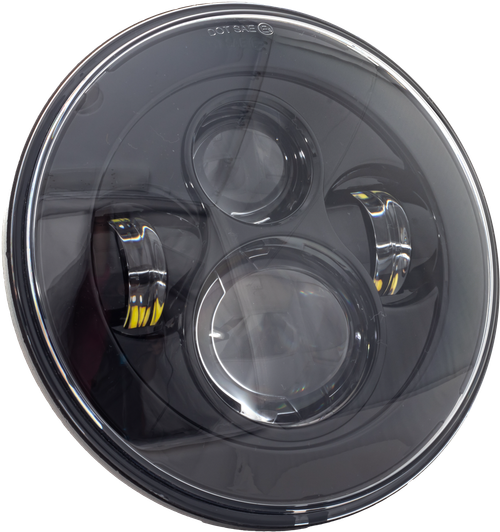 Letrica Lighting Co 7-Inch Headlight with Black Finish and Mount Adapter – LLC-LH-7B
