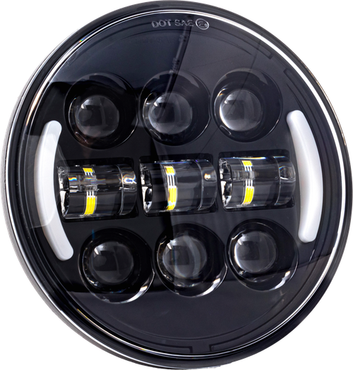 Letrik Lighting Co LLC-DHL-5TS 5.75-Inch Deluxe Headlight with Turn Signals and Switchback in Black