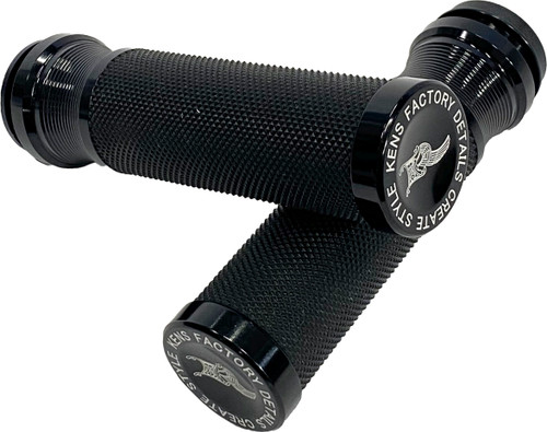 Kens Factory Nl Grips Fine Knurl Tbw 1 inch - Lightweight, Durable Motorcycle Handlebar Grips