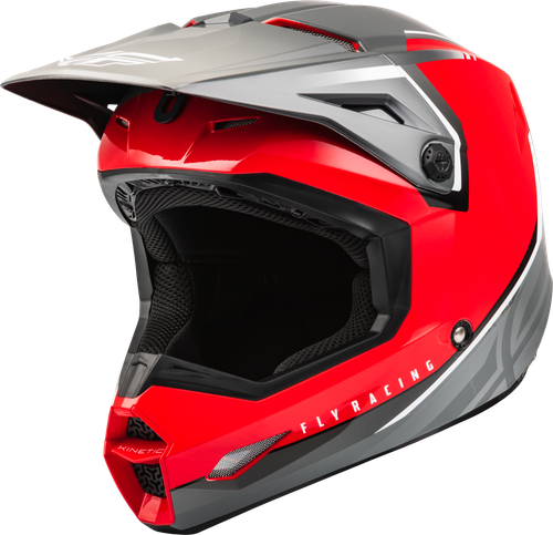 Fly Racing Youth Kinetic Vision Helmet Red/Grey YM - DOT and ECE Approved Motorcycle Helmet