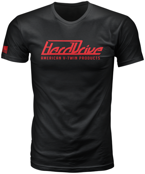 Harddrive Men's Black and Red Tee by HARDDRIVE, Part No. 800-0203M