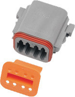 NAMZ Custom Cycle Deutsch DP-8G 8-Wire Grey Plug and Wedge Lock Head