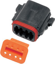 NAMZ Custom Cycle Deutsch DP-8B 8-Wire Black Plug & Wedge Lock Connector