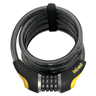 OnGuard Doberman 8031 Combo Cable Lock – 6 ft Medium-Duty Security Cable with User-Settable Combination