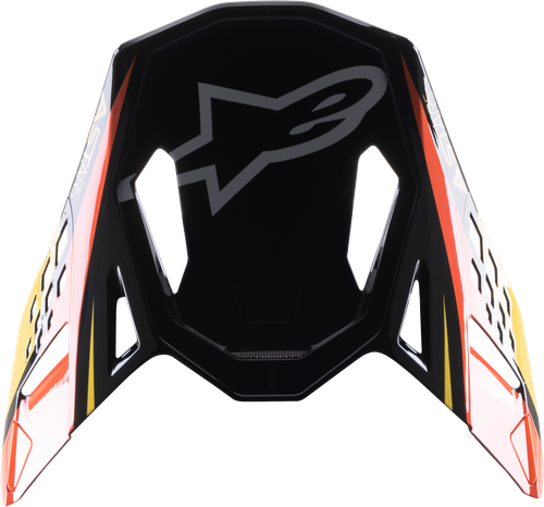 Alpinestars M10 Carbon Meta2 Visor Black, Yellow & Orange Glossy - Part #8981122-1549-OS