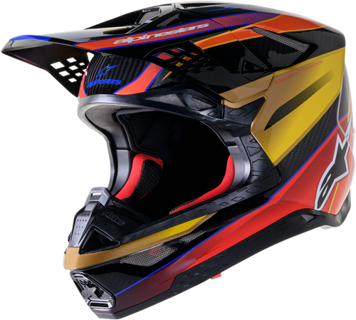 Alpinestars Supertech S M10 Era Helmet Gold Yellow / Rio Red Glossy XL - Advanced Motocross Protection