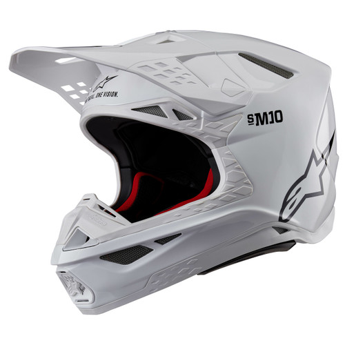 Alpinestars Supertech S M10 Solid Helmet White Glossy – Medium (Part #8300323-2180-S)