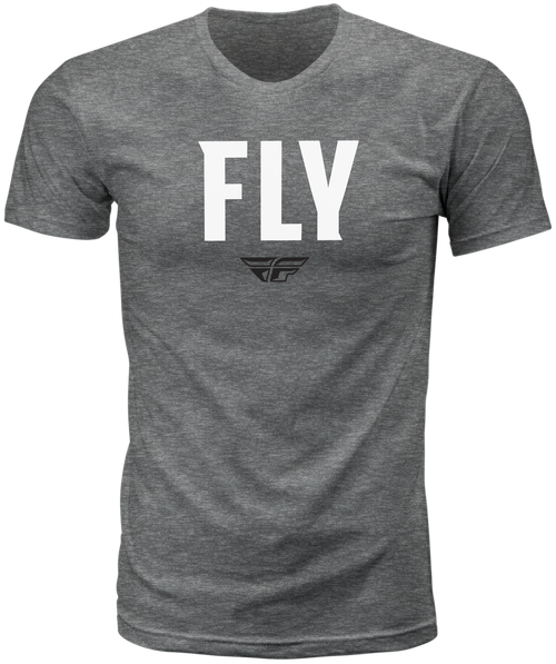 Fly Racing Wfh Tee Dark Grey Heather 2X - Comfortable Premium Crew Neck T-Shirt for Men